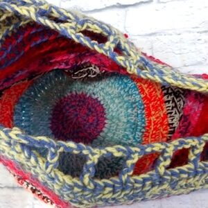 🔵BOGO FREE🔵 Vintage Crocheted Trash Can Cover? Container Hippie Boho